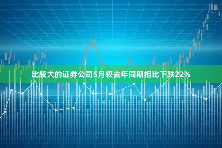 比较大的证券公司5月较去年同期相比下跌22%